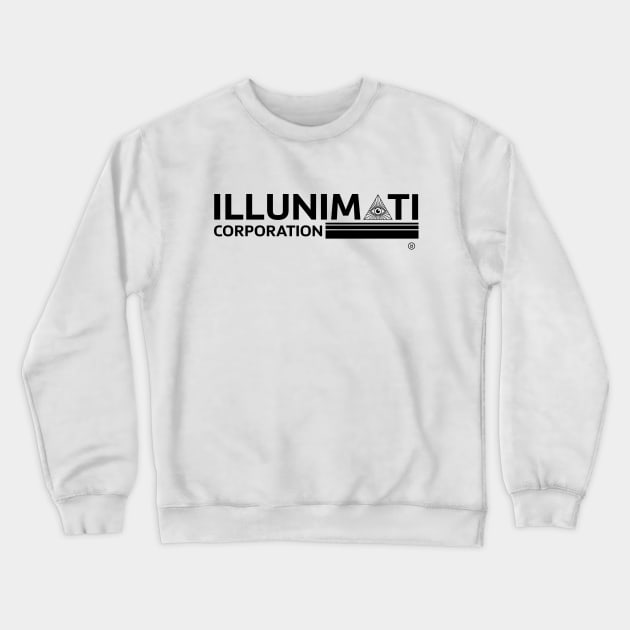 Illunimati Corporation Black Logo Crewneck Sweatshirt by IllunimatiCo
